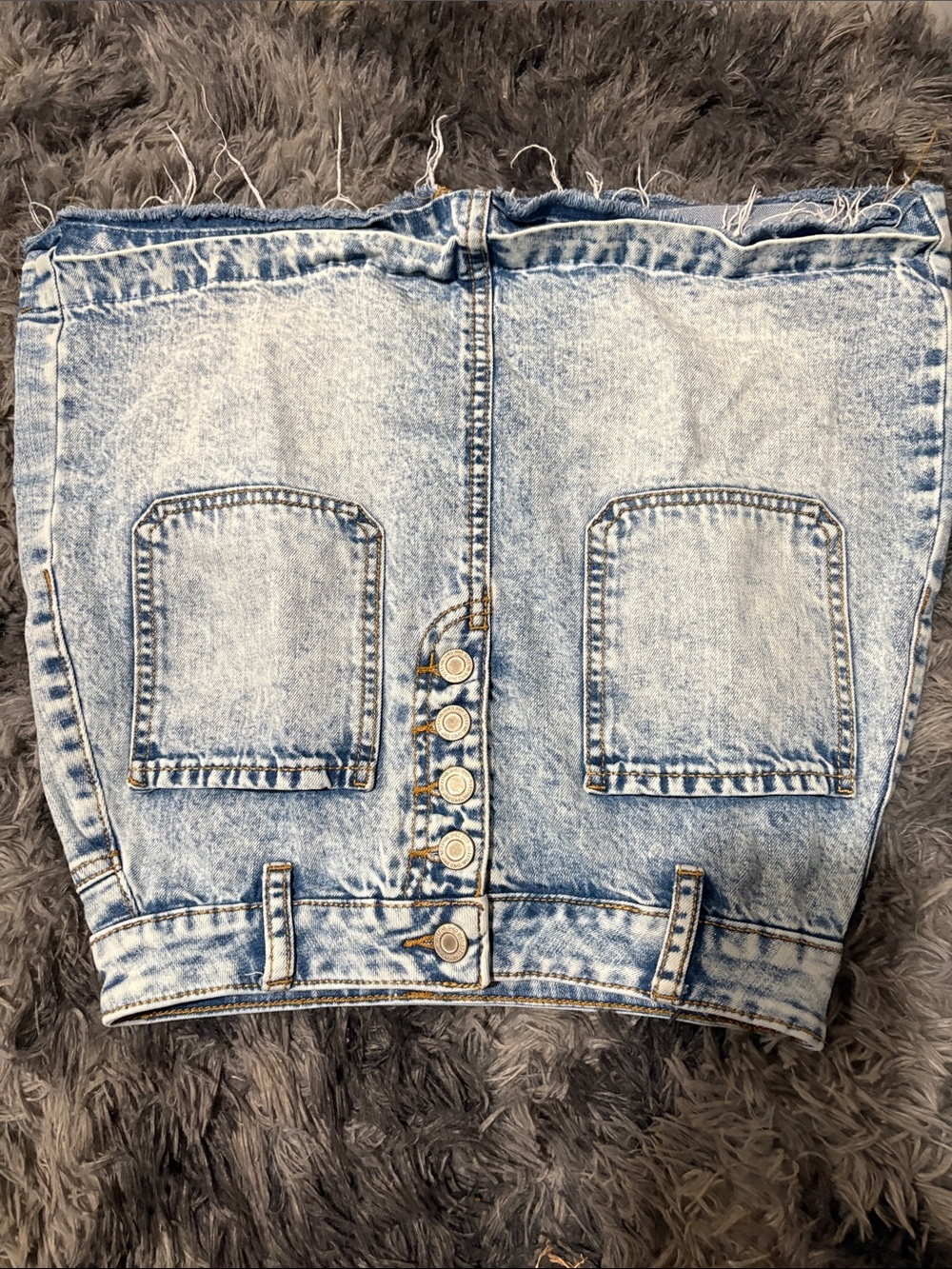 SO Light Wash Denim Mini Skirt